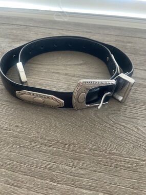 The Ritz Black Leather Western Belt